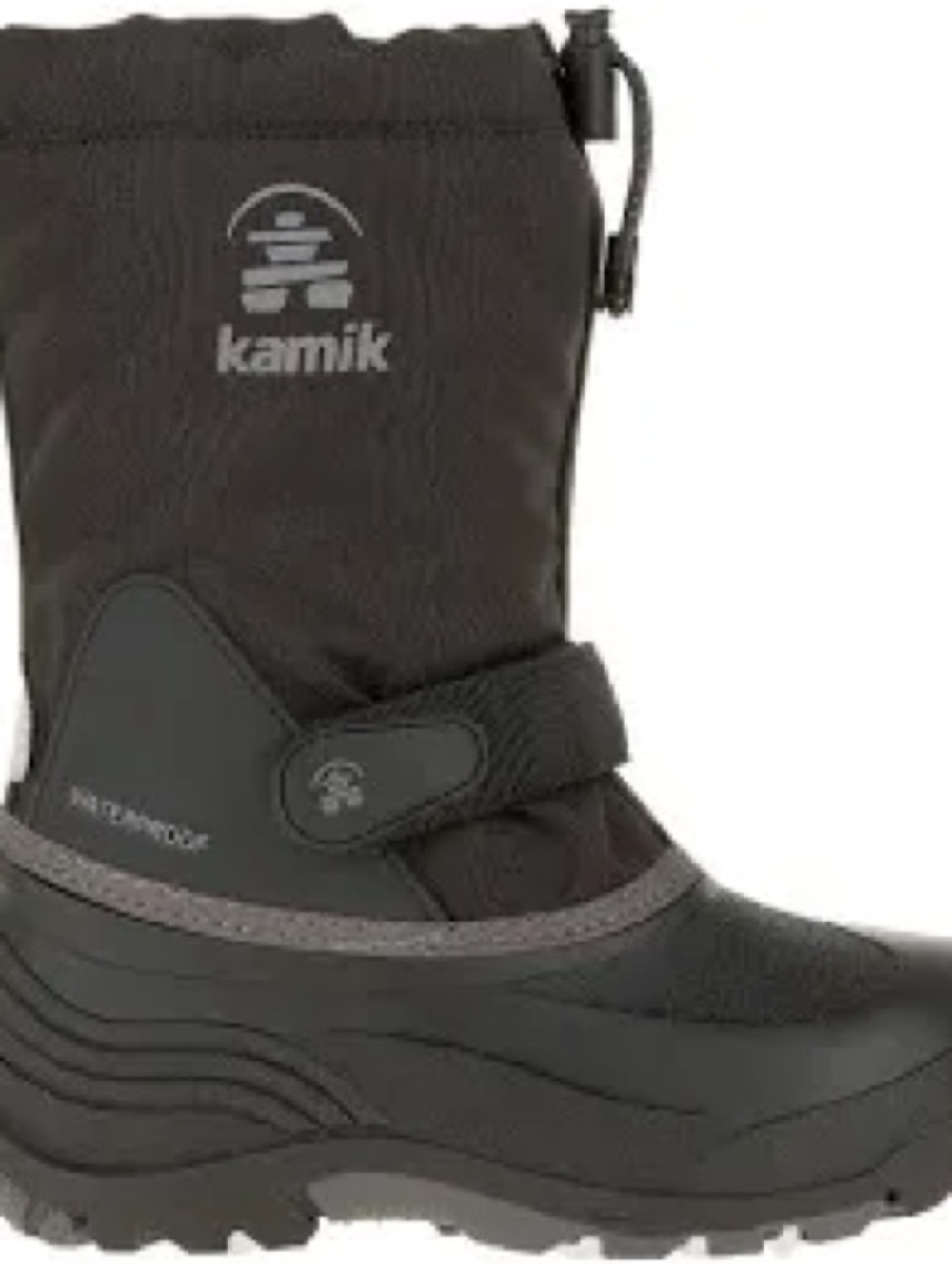 Kamik Kids Black Waterproof Winter Boot with Reflective Trim